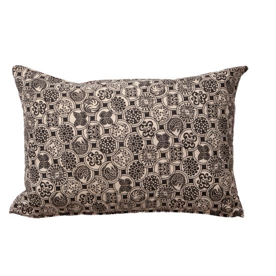 Mariposa Reversible Hand Stitched Sham - Black/Maroon